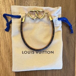 Louis Vuitton Gold and Brown Heart Bracelet